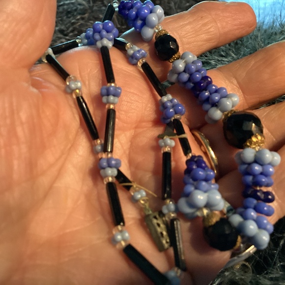 Cobalt Blue Necklace, Handmade, Vintage Glass Beads, MOMS COLLECTION S - Picture 1 of 11